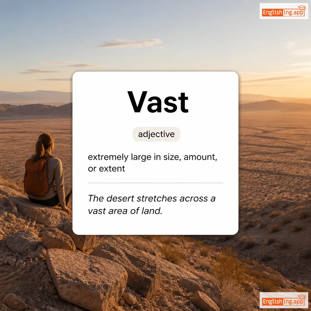 Vast definition card — visual illustration of the meaning