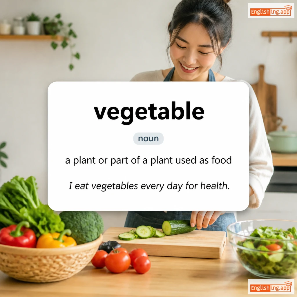 vegetable definition card — visual illustration of the meaning