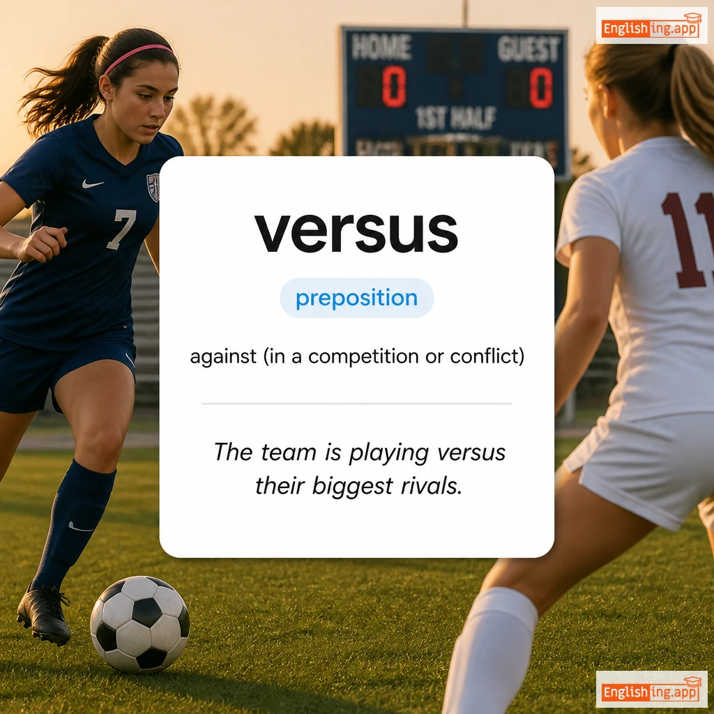 versus definition card — visual illustration of the meaning