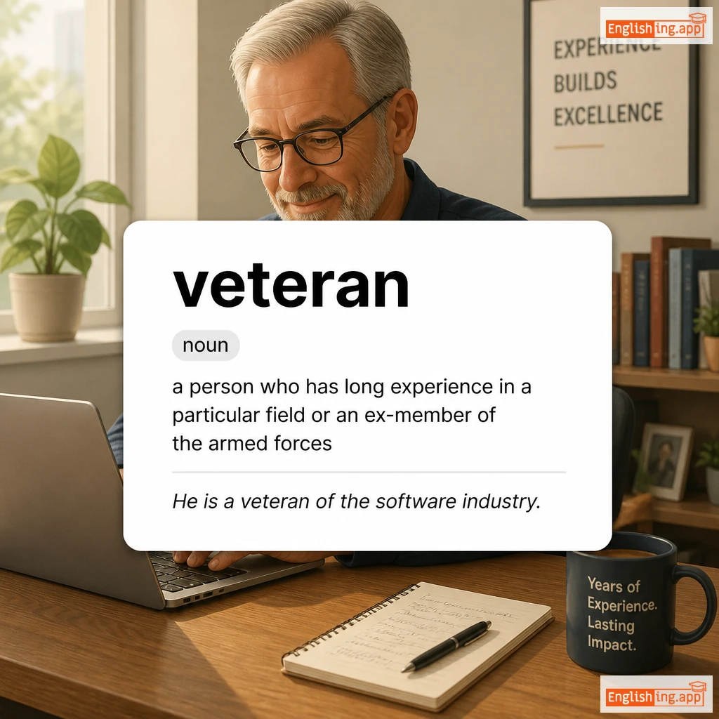 veteran definition card — visual illustration of the meaning