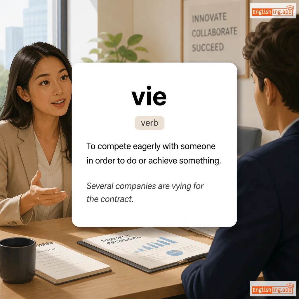 vie definition card — visual illustration of the meaning