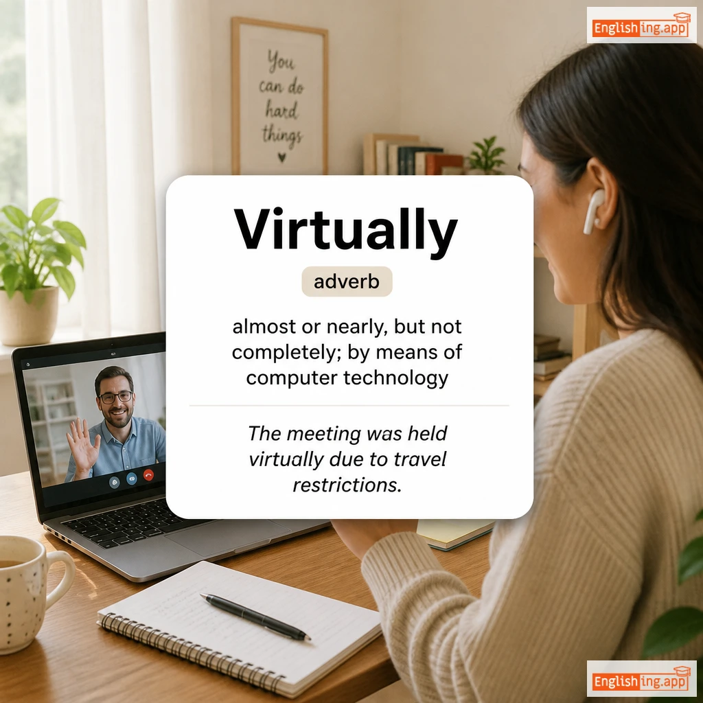 Virtually definition card — visual illustration of the meaning