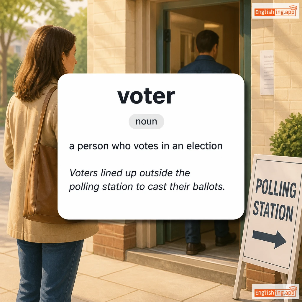 voter definition card — visual illustration of the meaning