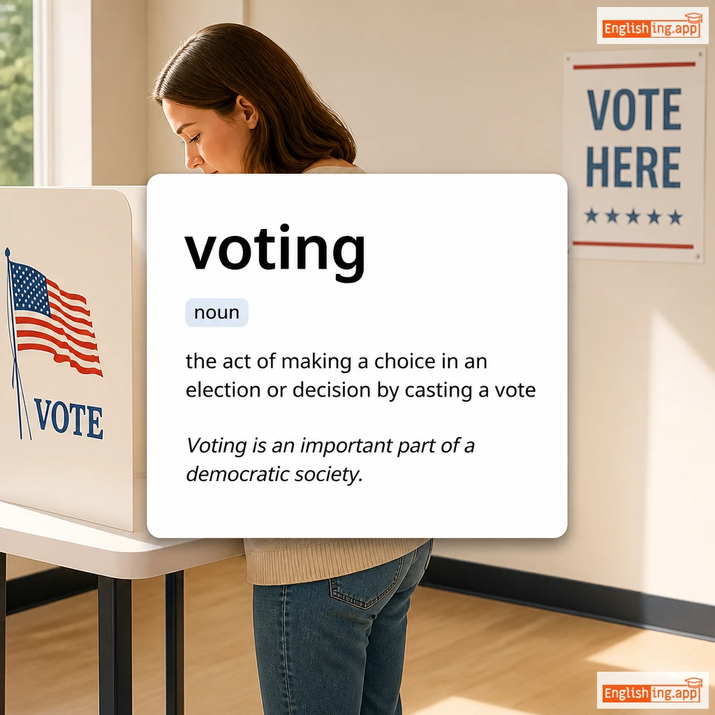 voting definition card — visual illustration of the meaning