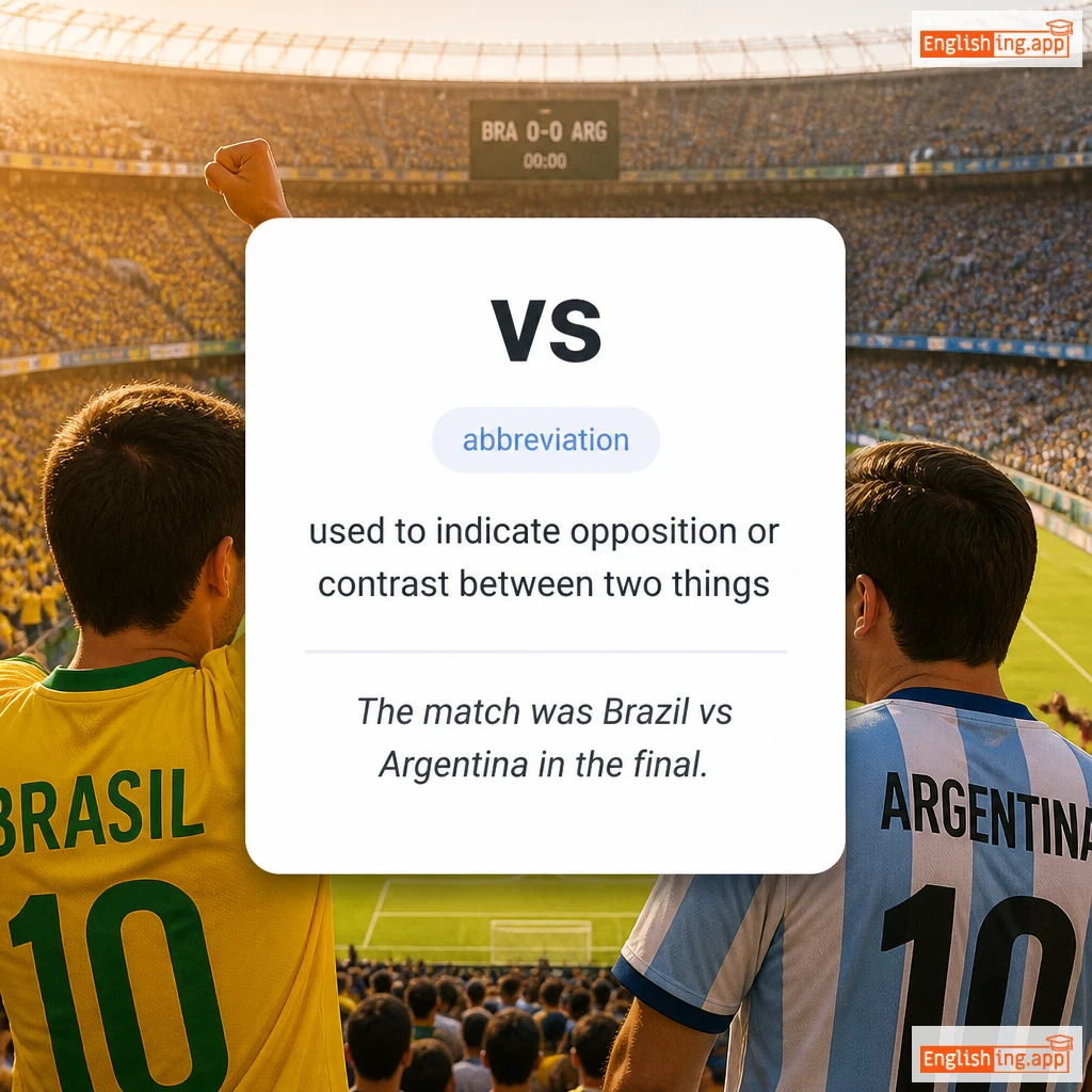 vs definition card — visual illustration of the meaning