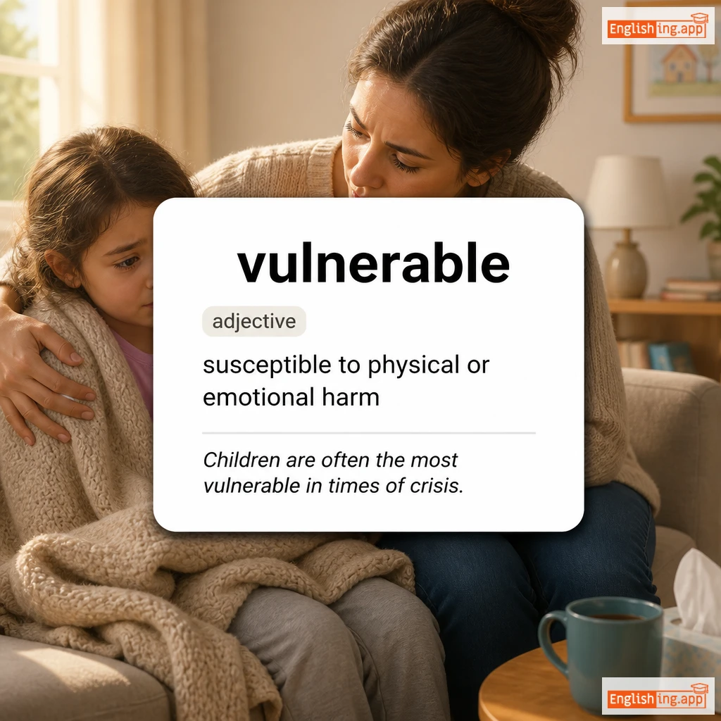 vulnerable definition card — visual illustration of the meaning