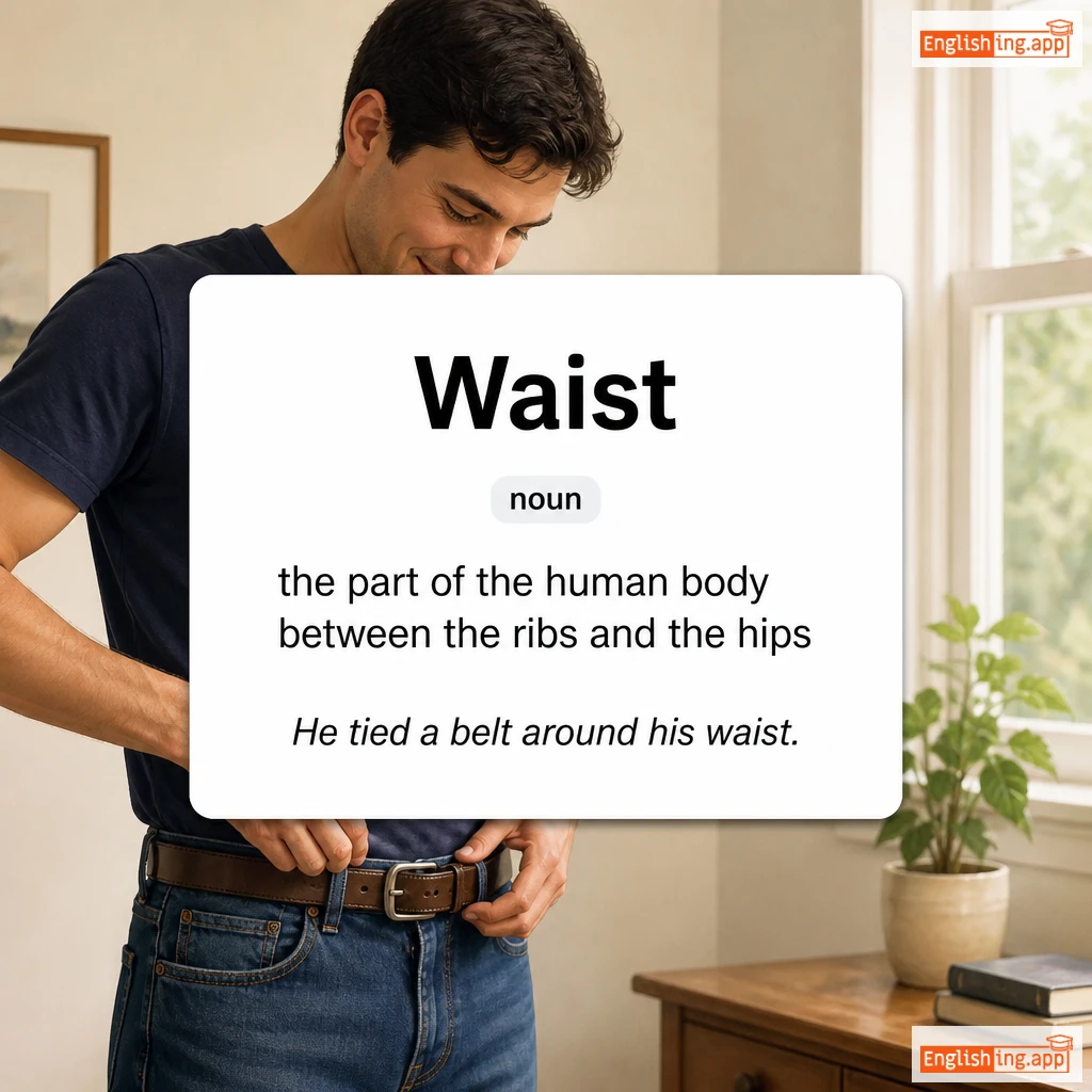 Waist definition card — visual illustration of the meaning