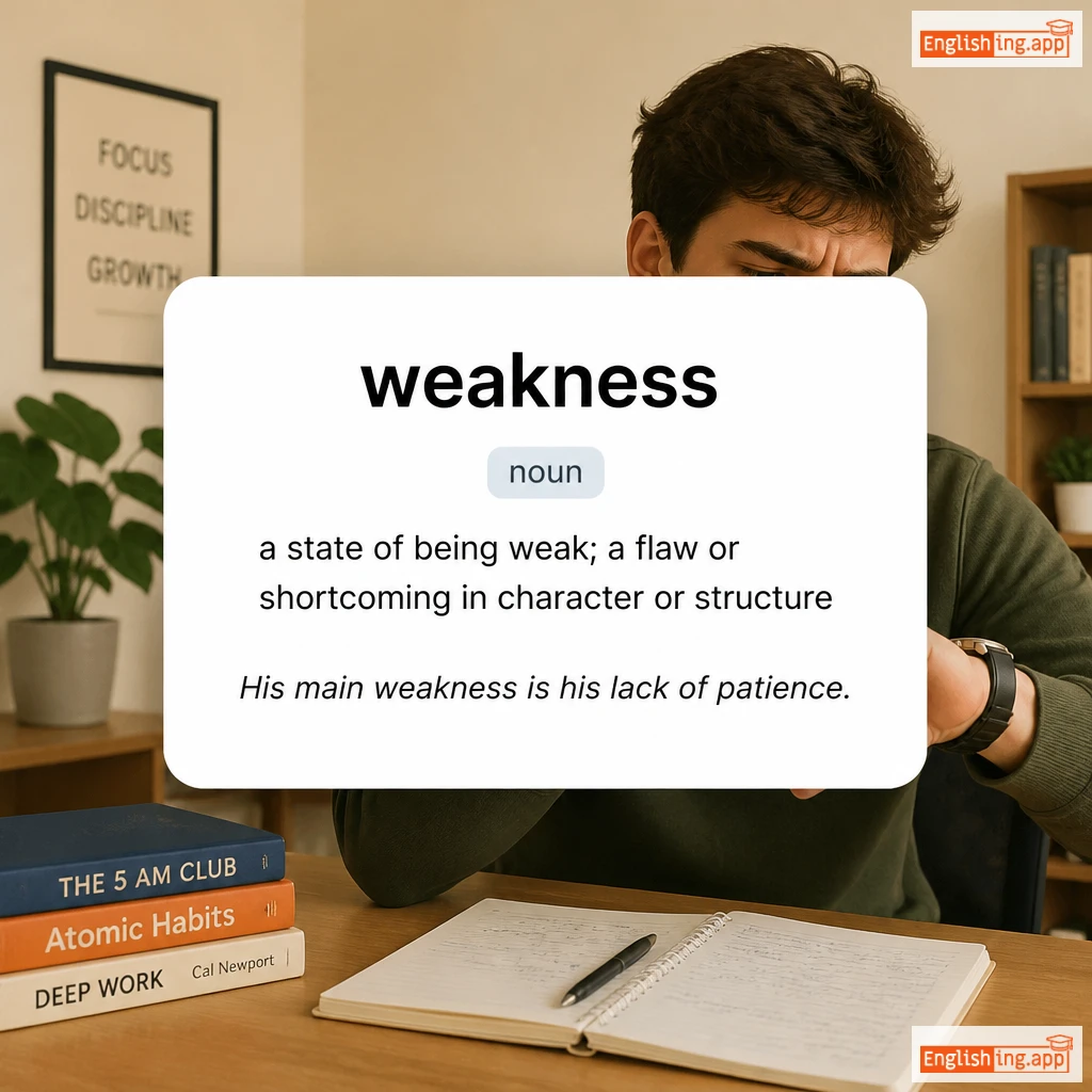 weakness definition card — visual illustration of the meaning