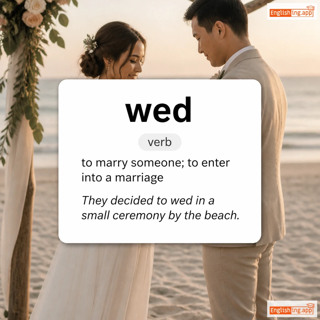 wed definition card — visual illustration of the meaning
