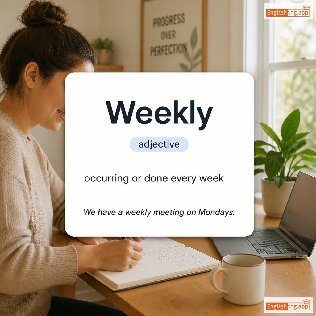 Weekly definition card — visual illustration of the meaning