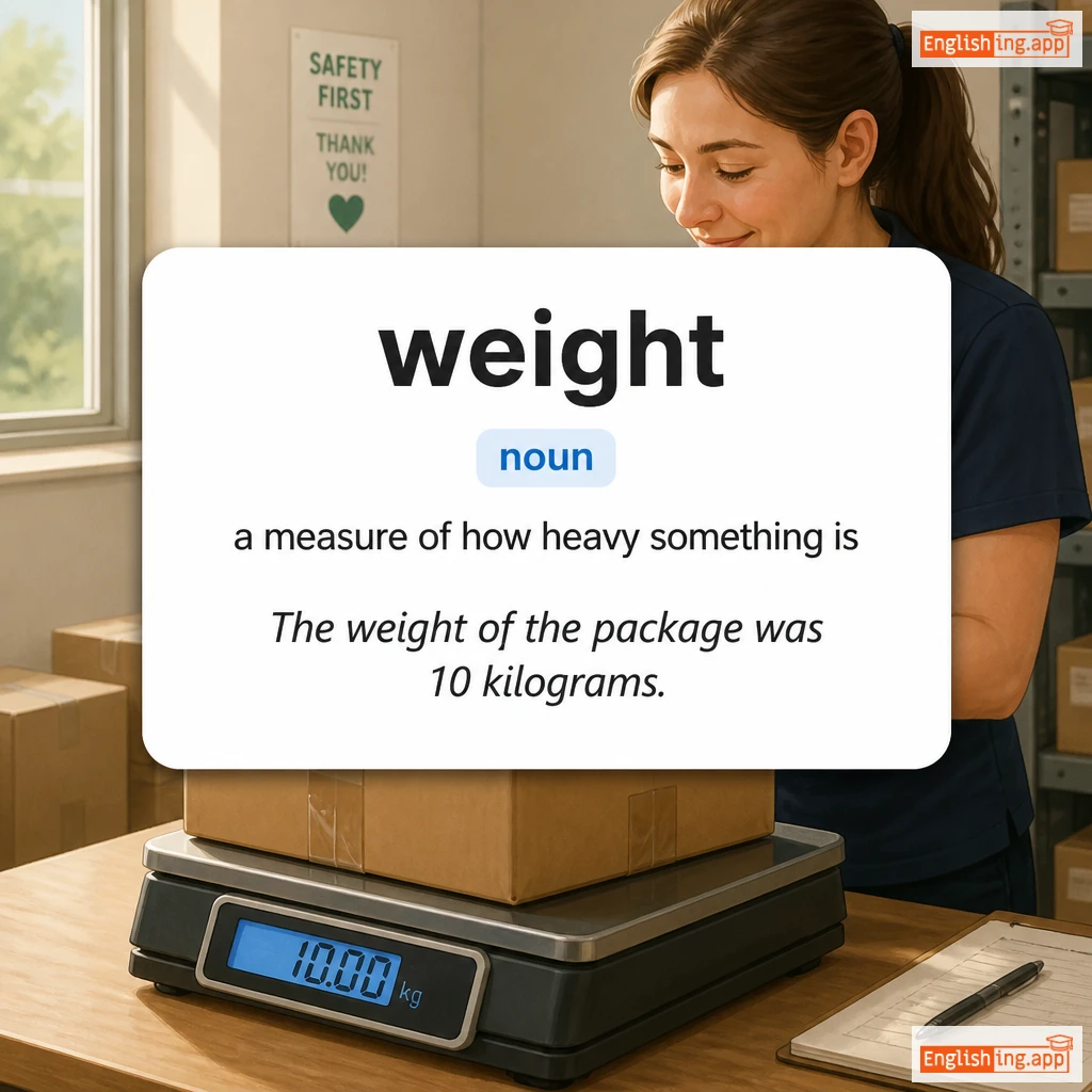 weight definition card — visual illustration of the meaning