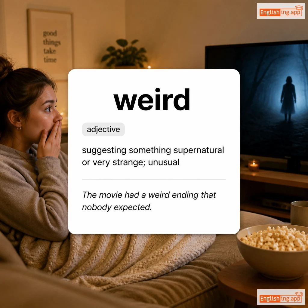 weird definition card — visual illustration of the meaning