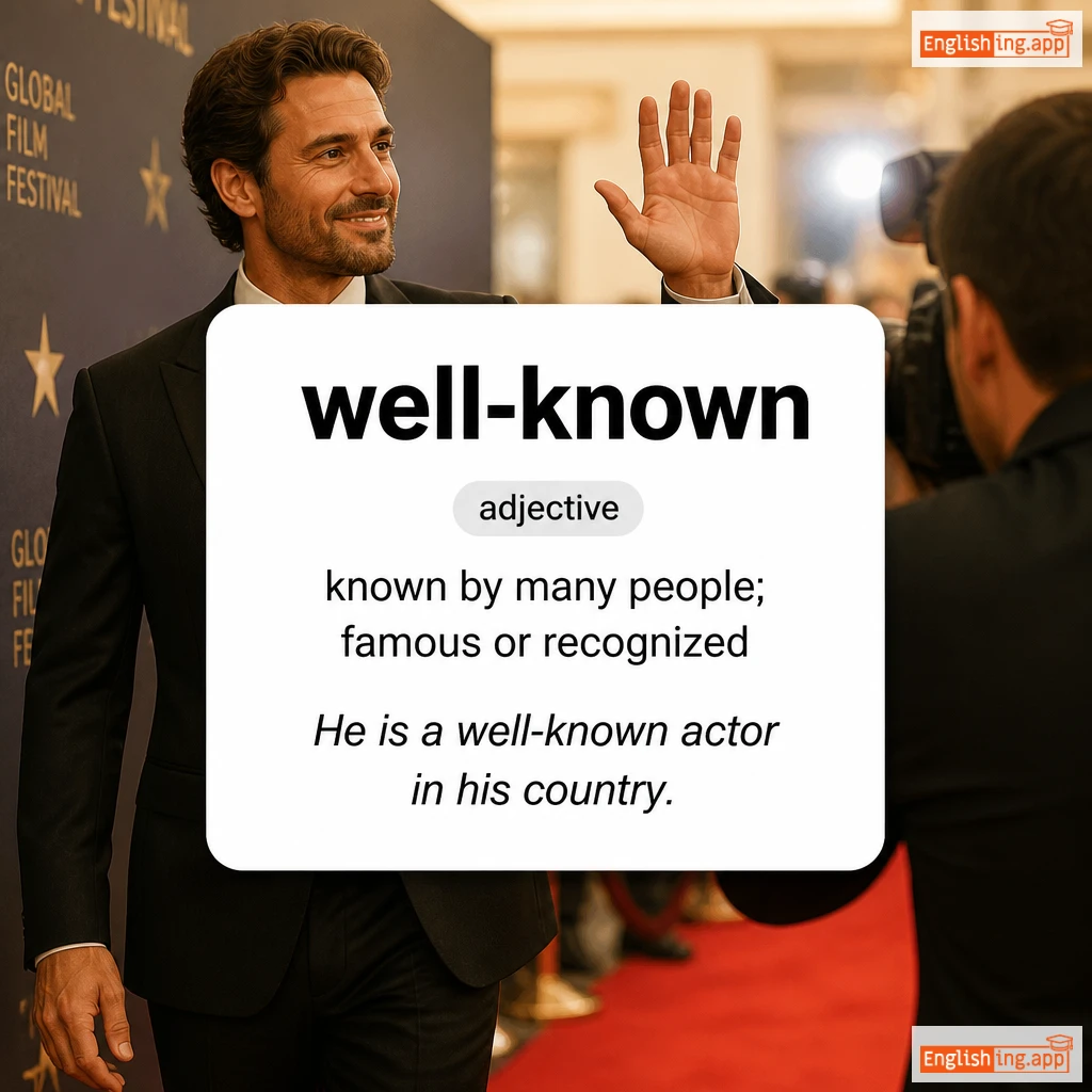 well-known definition card — visual illustration of the meaning