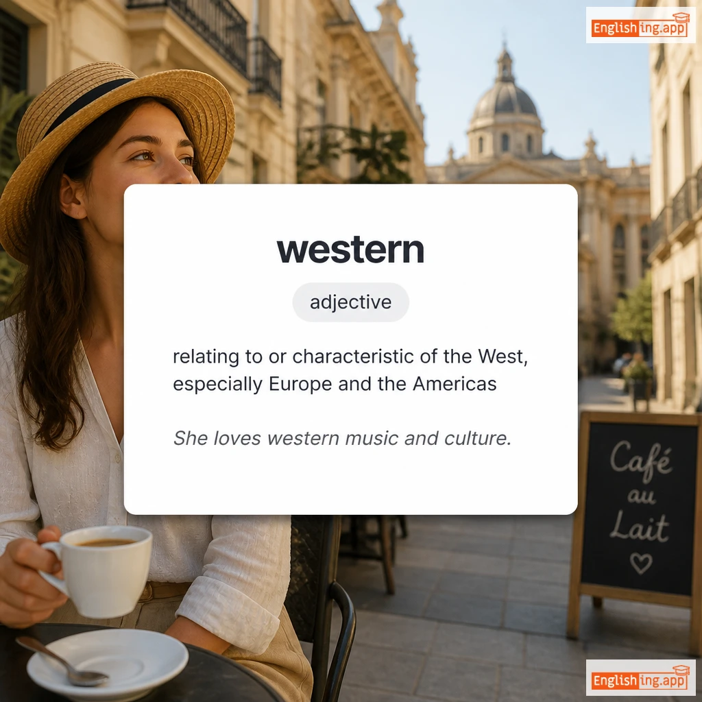 western definition card — visual illustration of the meaning