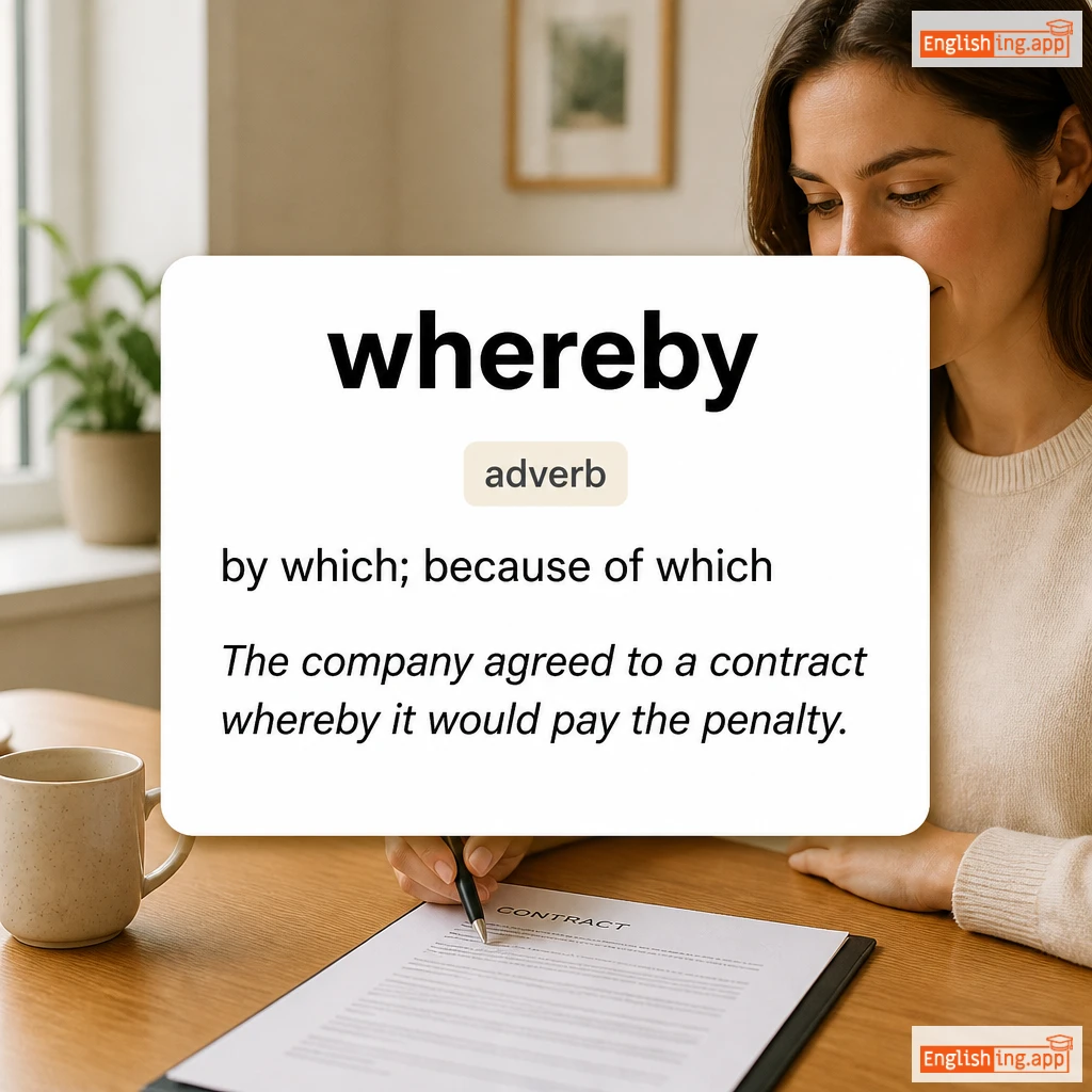 whereby definition card — visual illustration of the meaning