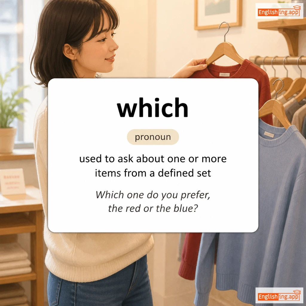 which definition card — visual illustration of the meaning