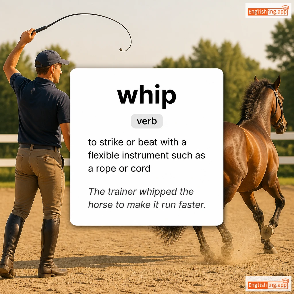 whip definition card — visual illustration of the meaning