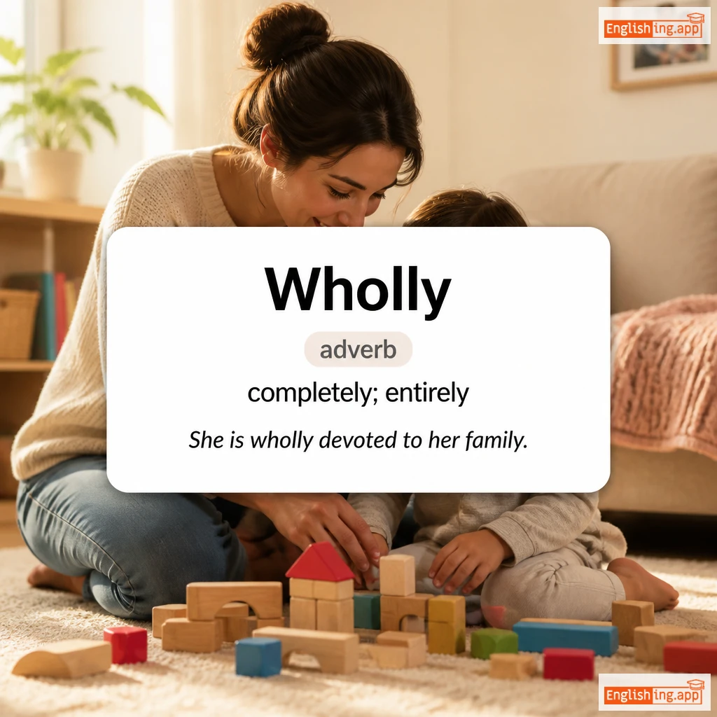 Wholly definition card — visual illustration of the meaning