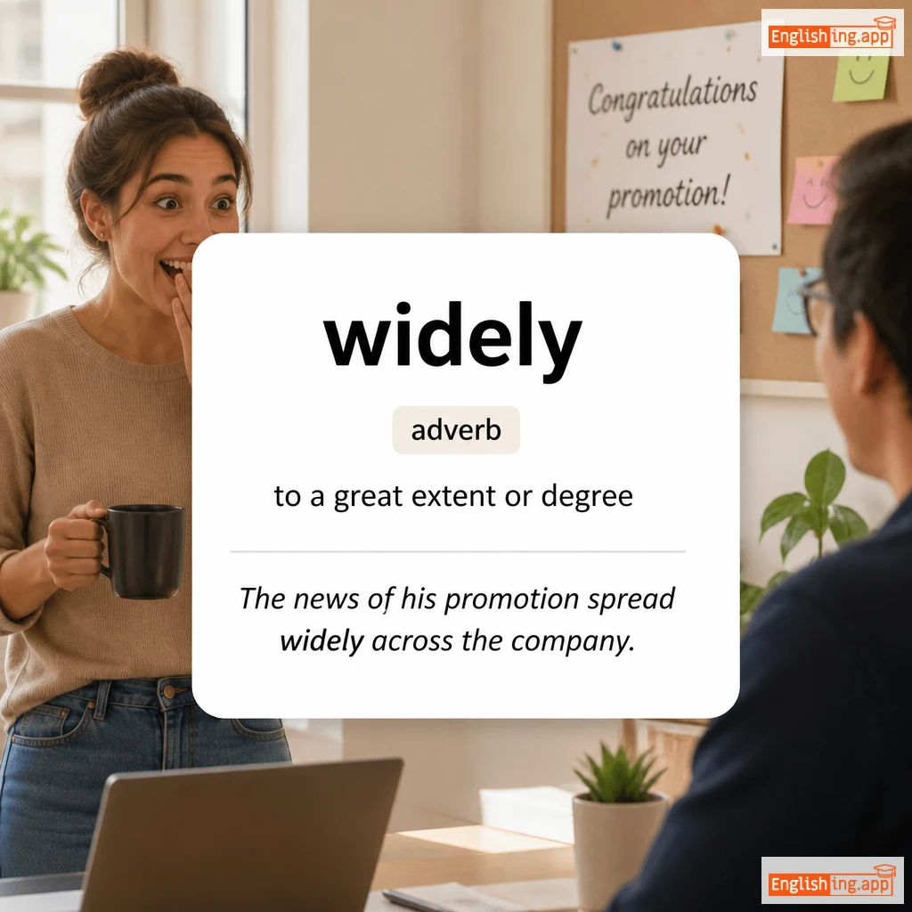 widely definition card — visual illustration of the meaning