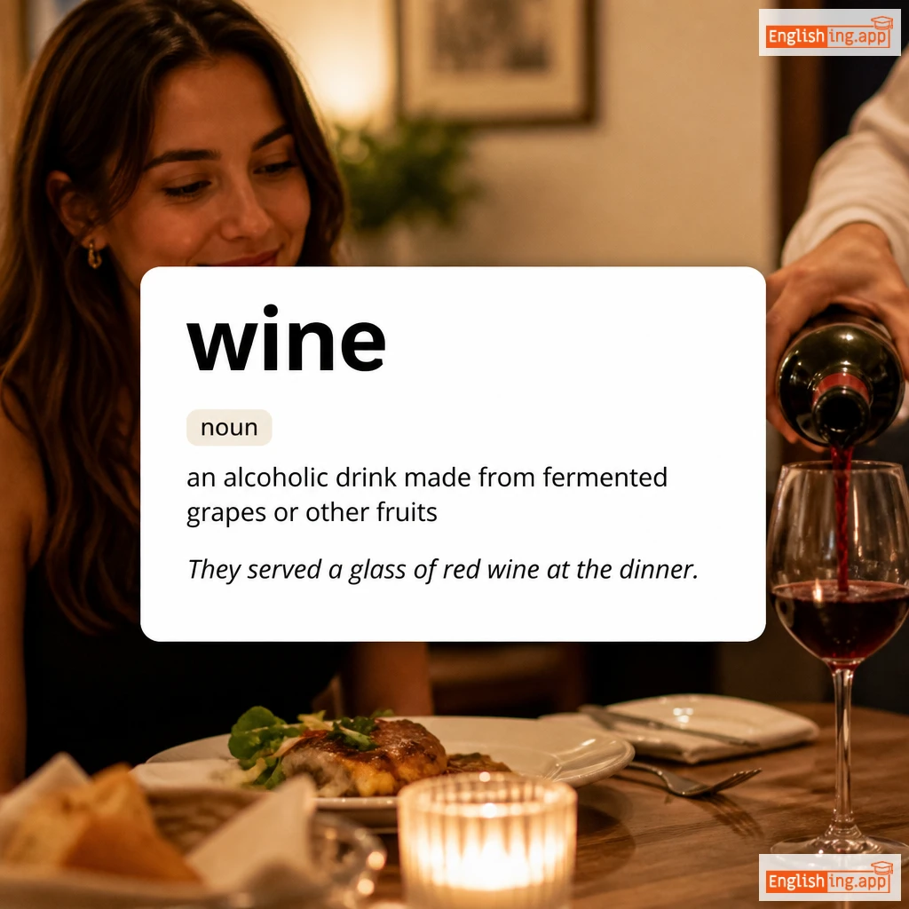 wine definition card — visual illustration of the meaning