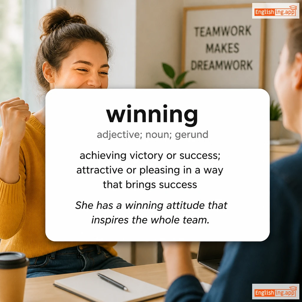 winning definition card — visual illustration of the meaning