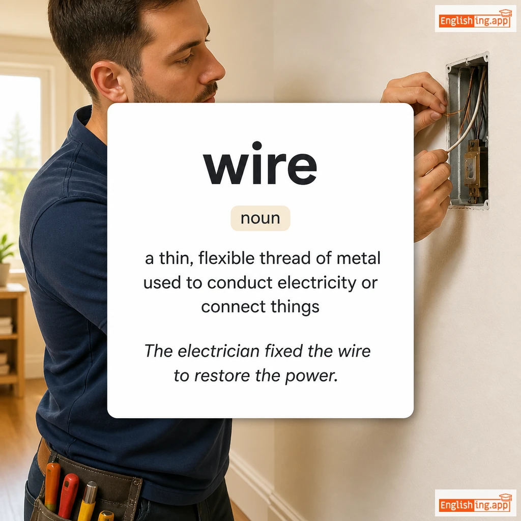 wire definition card — visual illustration of the meaning