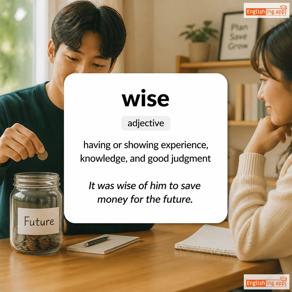 wise definition card — visual illustration of the meaning