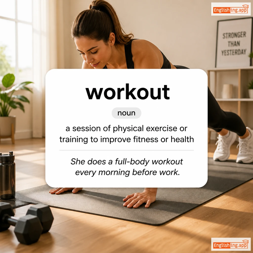 workout definition card — visual illustration of the meaning