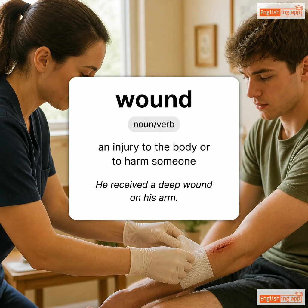 wound definition card — visual illustration of the meaning
