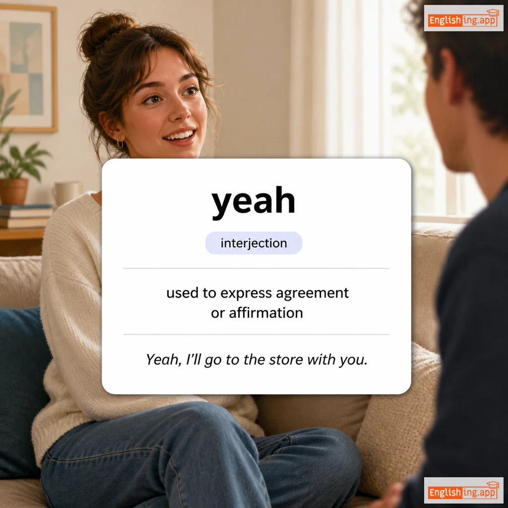 yeah definition card — visual illustration of the meaning
