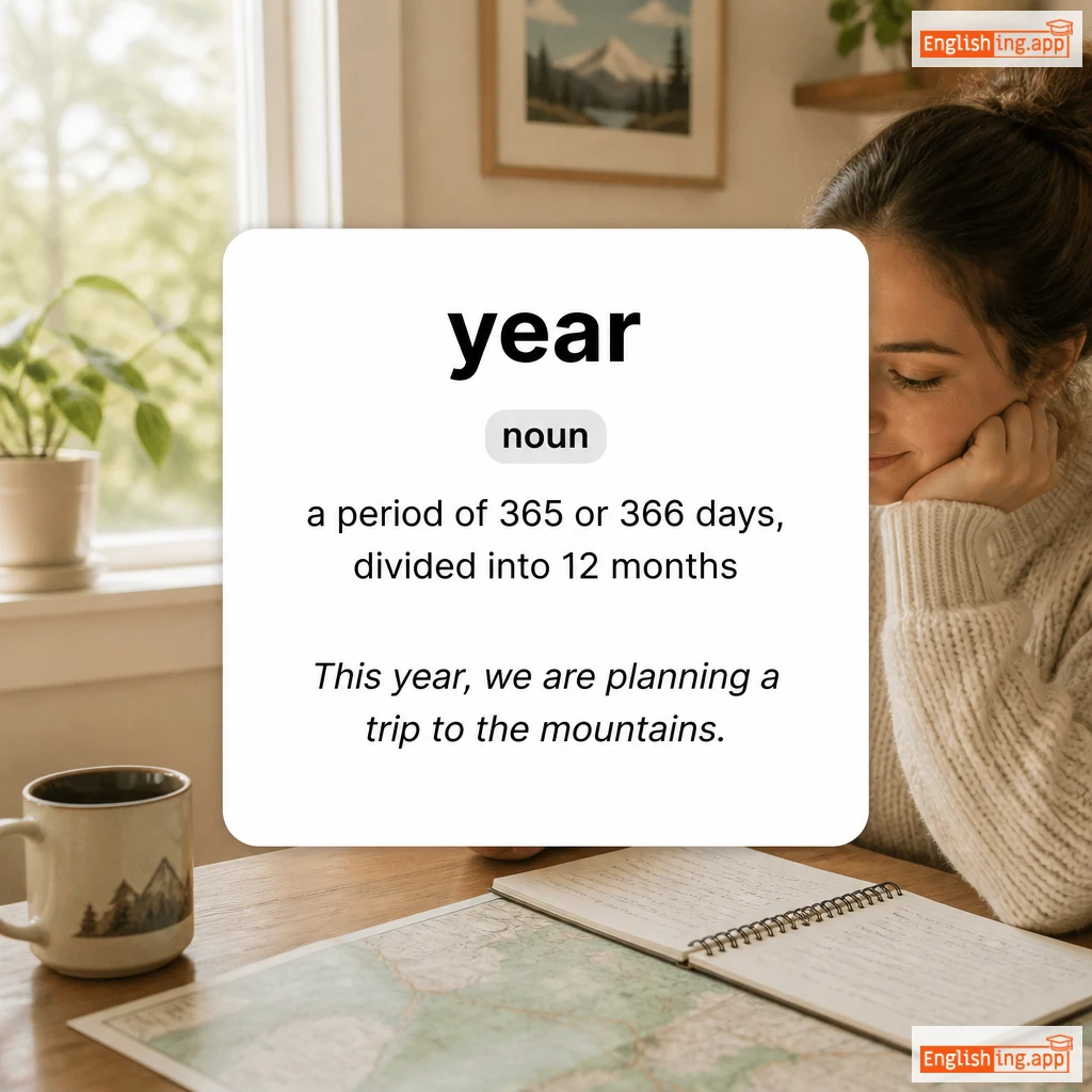 year definition card — visual illustration of the meaning