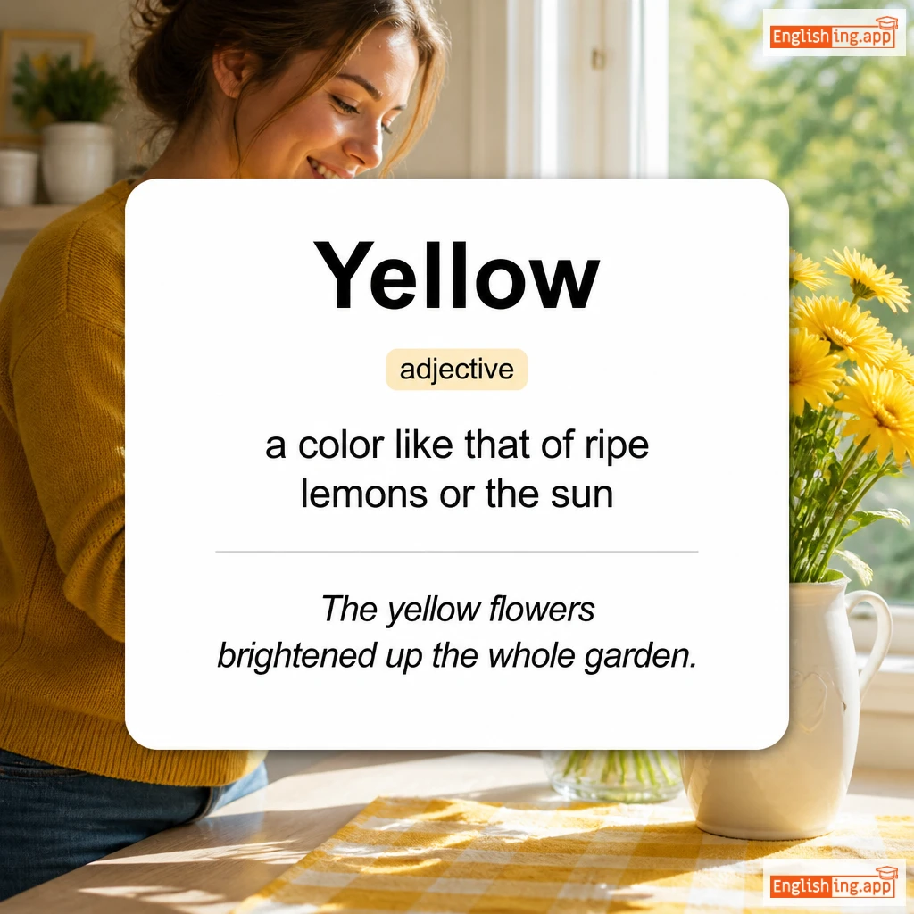 Yellow definition card — visual illustration of the meaning