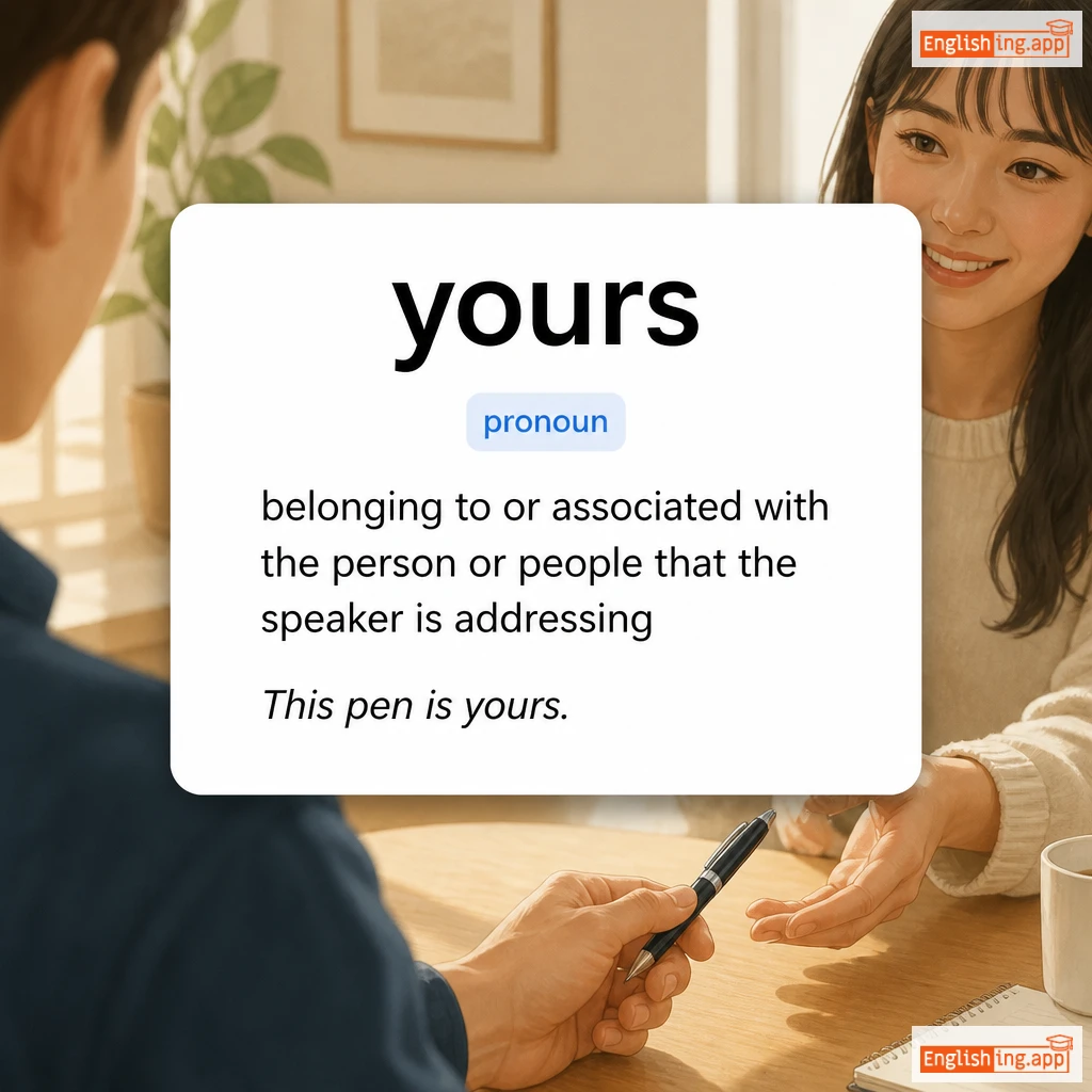 yours definition card — visual illustration of the meaning