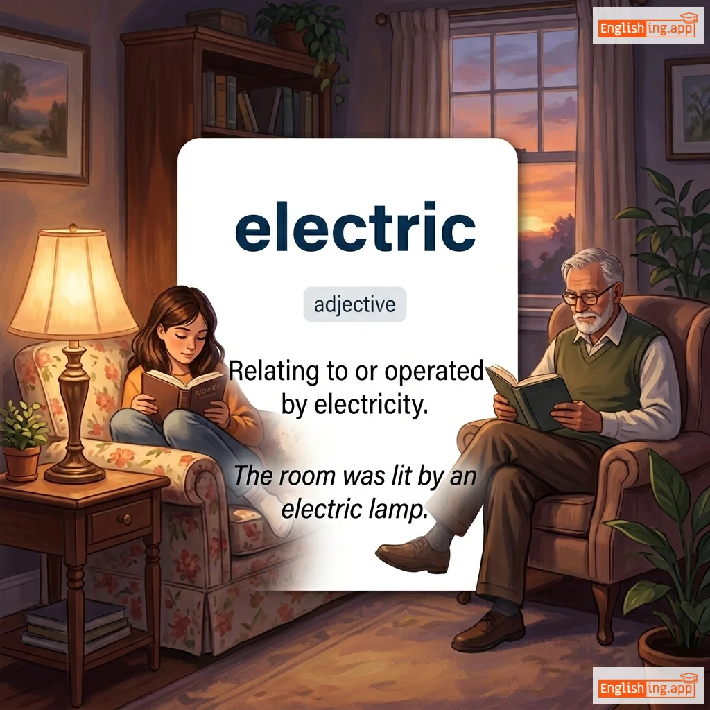 electric definition card — visual illustration of the meaning