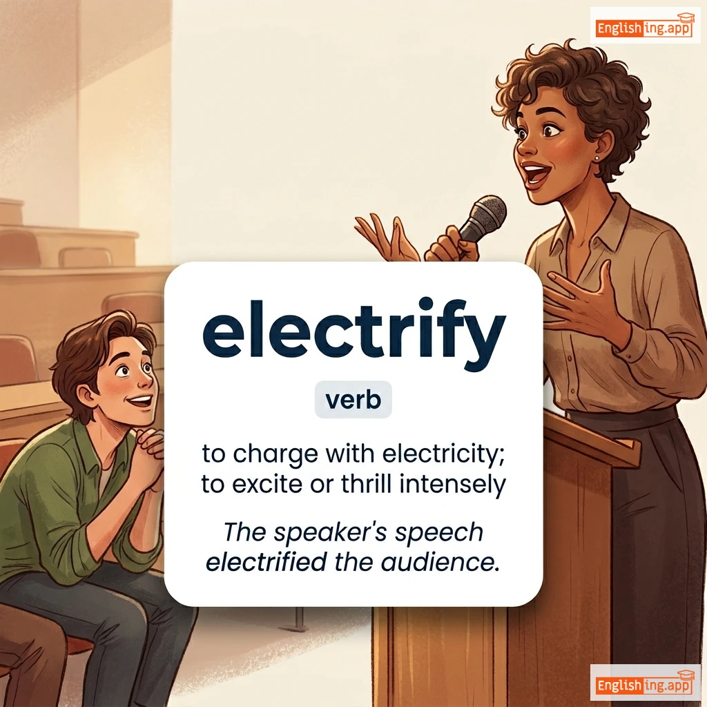 electrify definition card — visual illustration of the meaning
