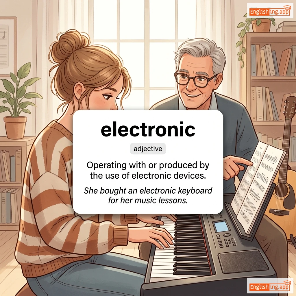 electronic definition card — visual illustration of the meaning