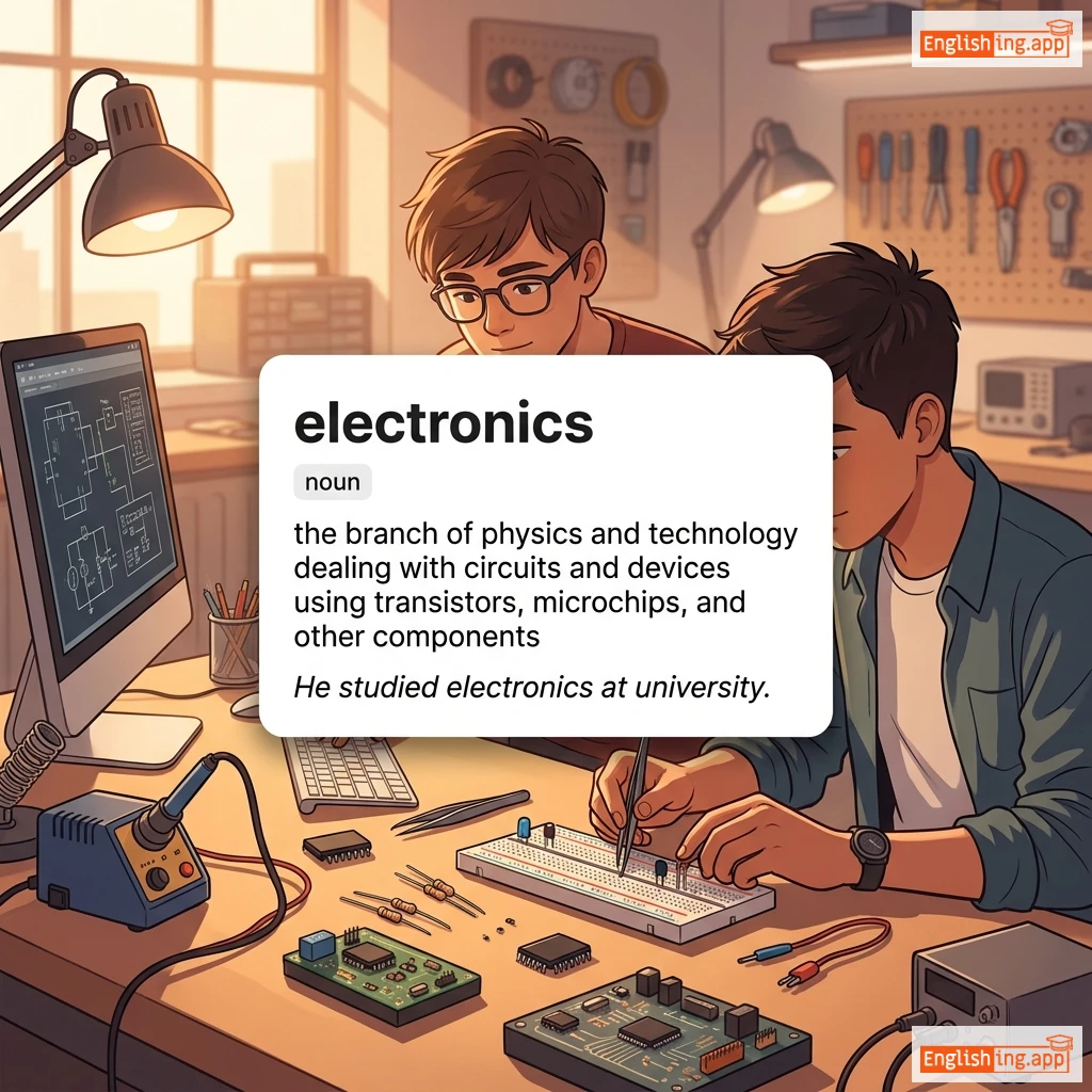 electronics definition card — visual illustration of the meaning