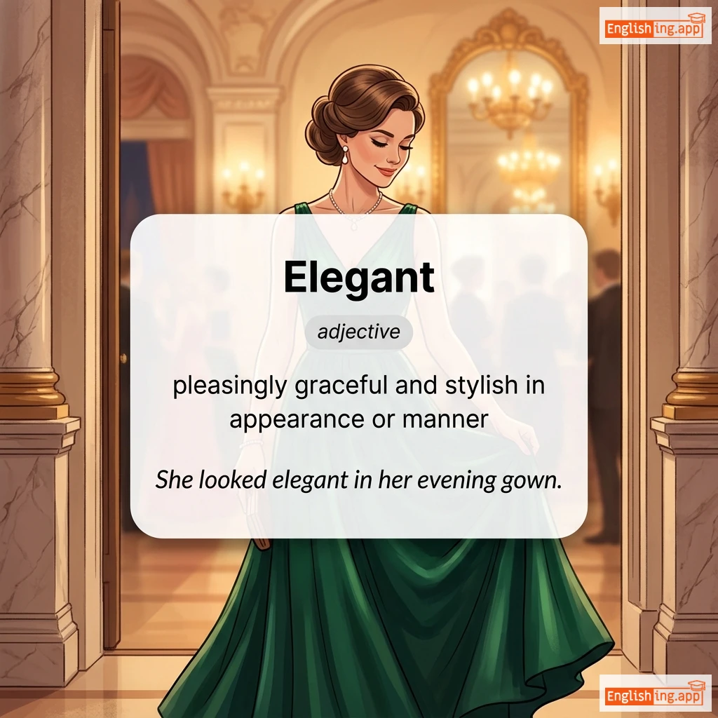 Elegant definition card — visual illustration of the meaning