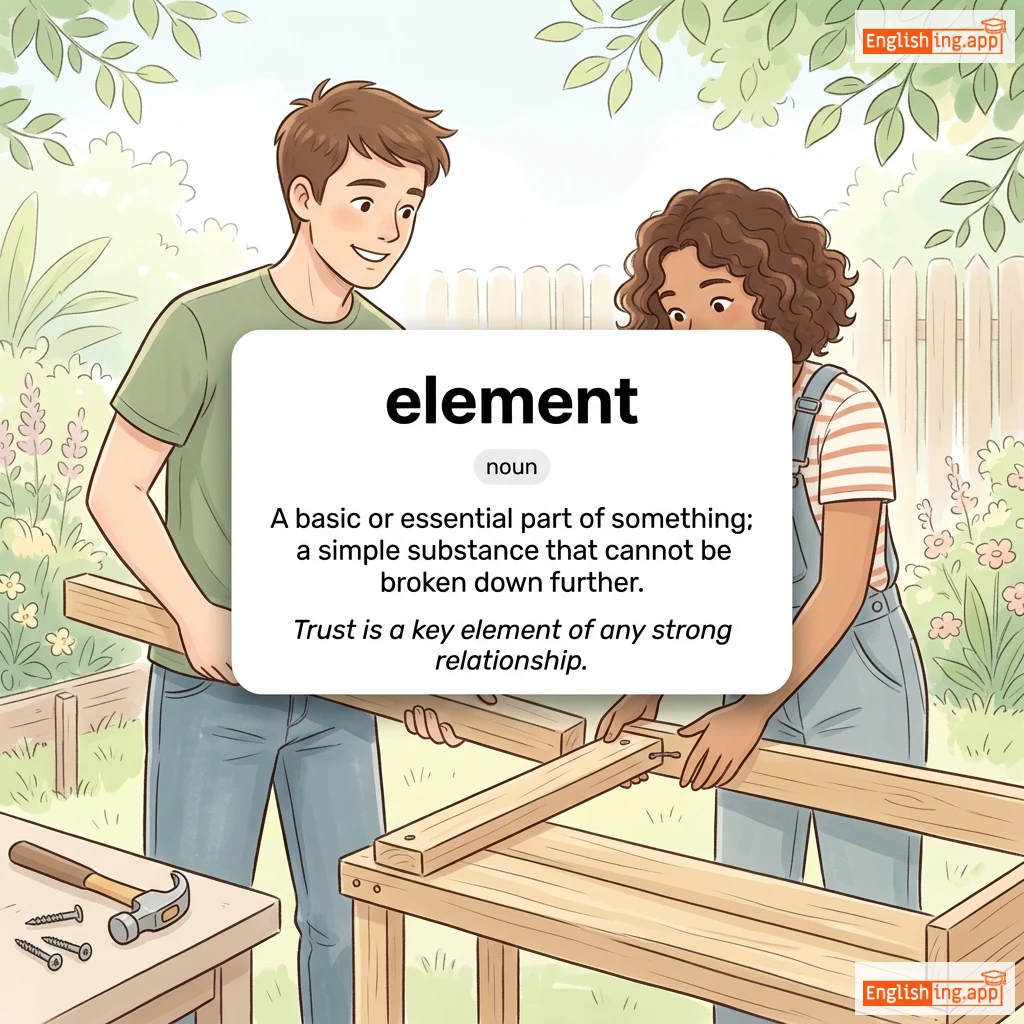 element definition card — visual illustration of the meaning