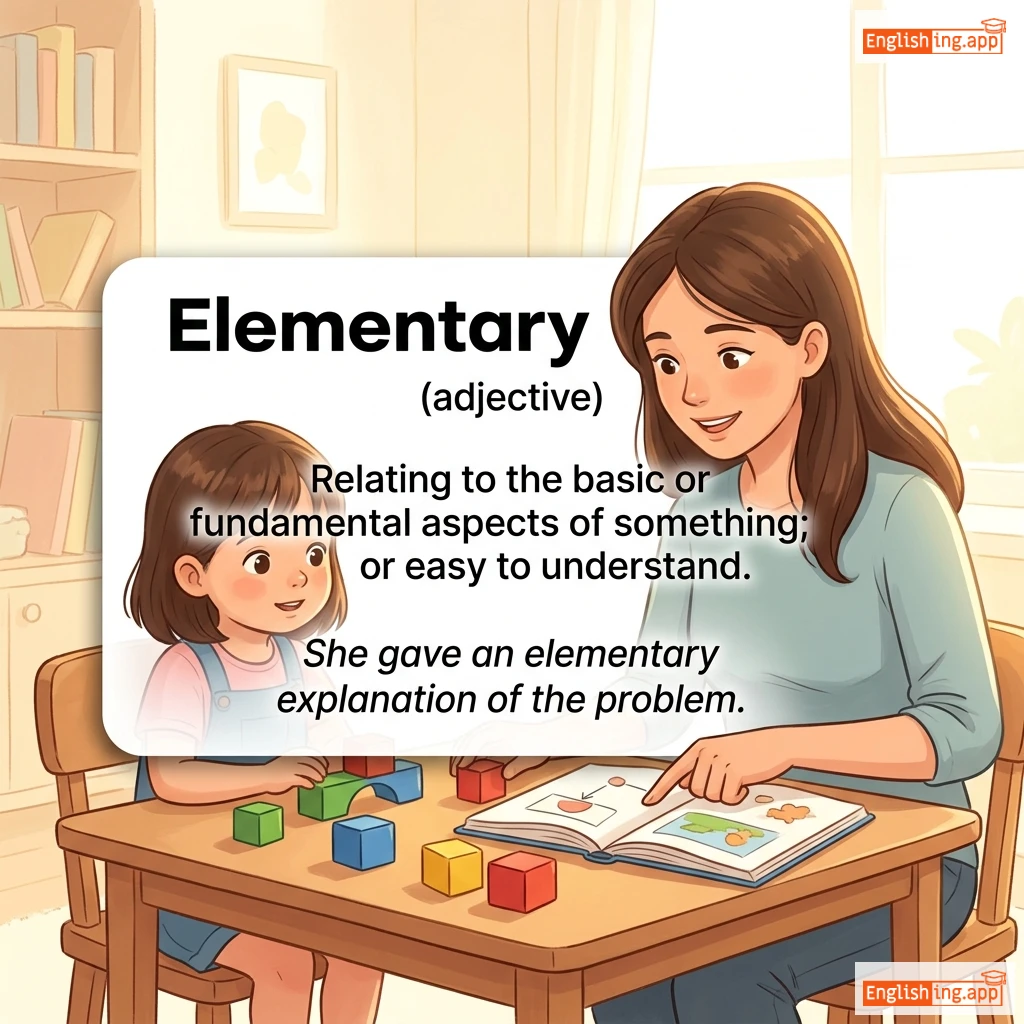 Elementary definition card — visual illustration of the meaning