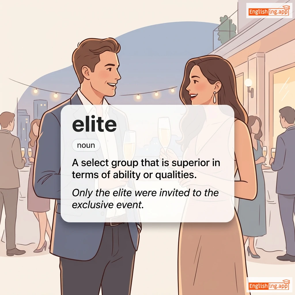 elite definition card — visual illustration of the meaning