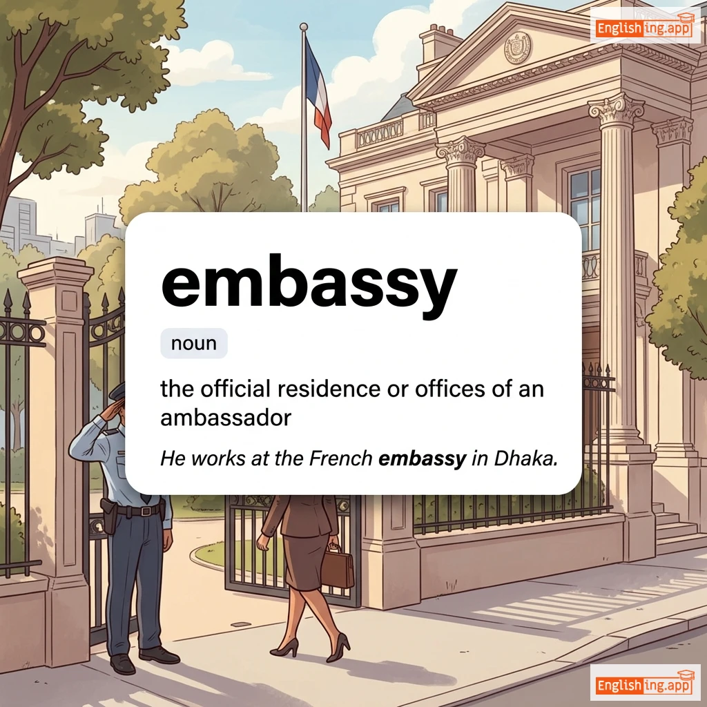 embassy definition card — visual illustration of the meaning