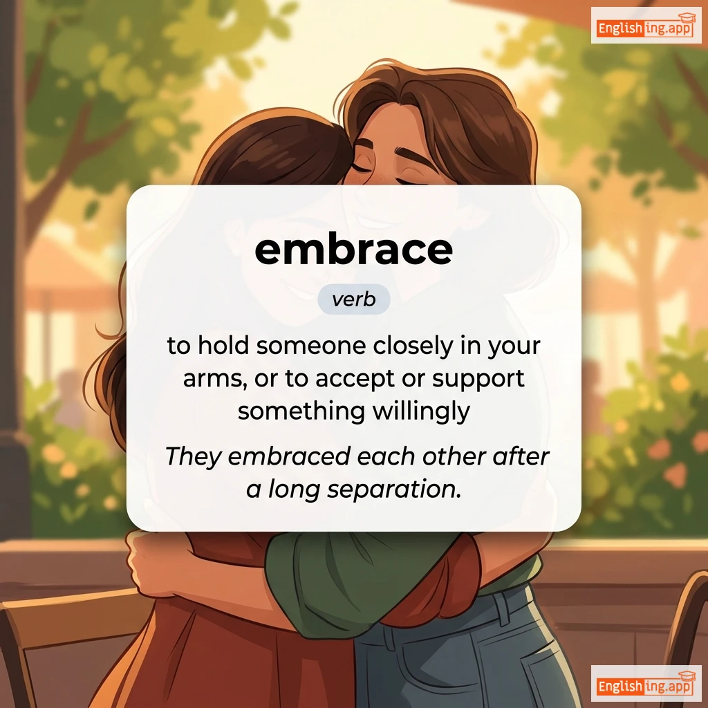 embrace definition card — visual illustration of the meaning