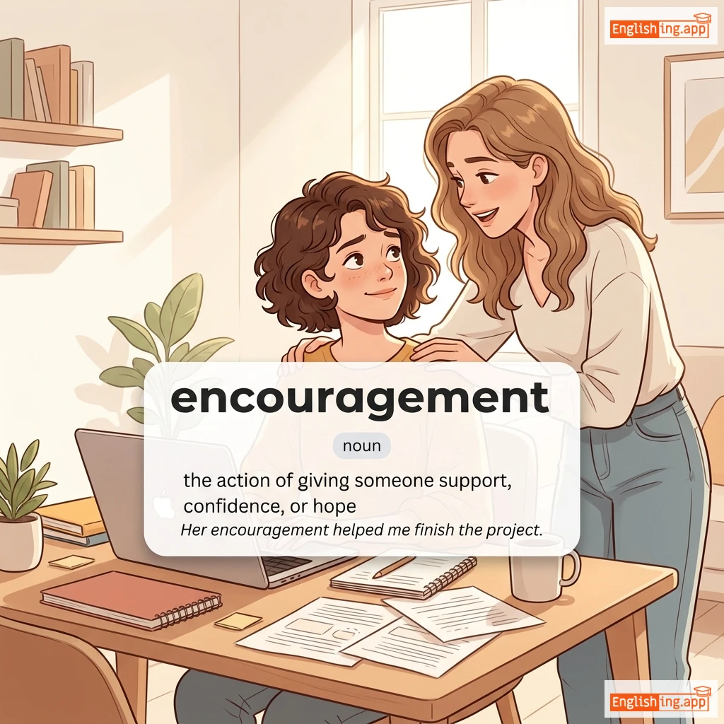encouragement definition card — visual illustration of the meaning