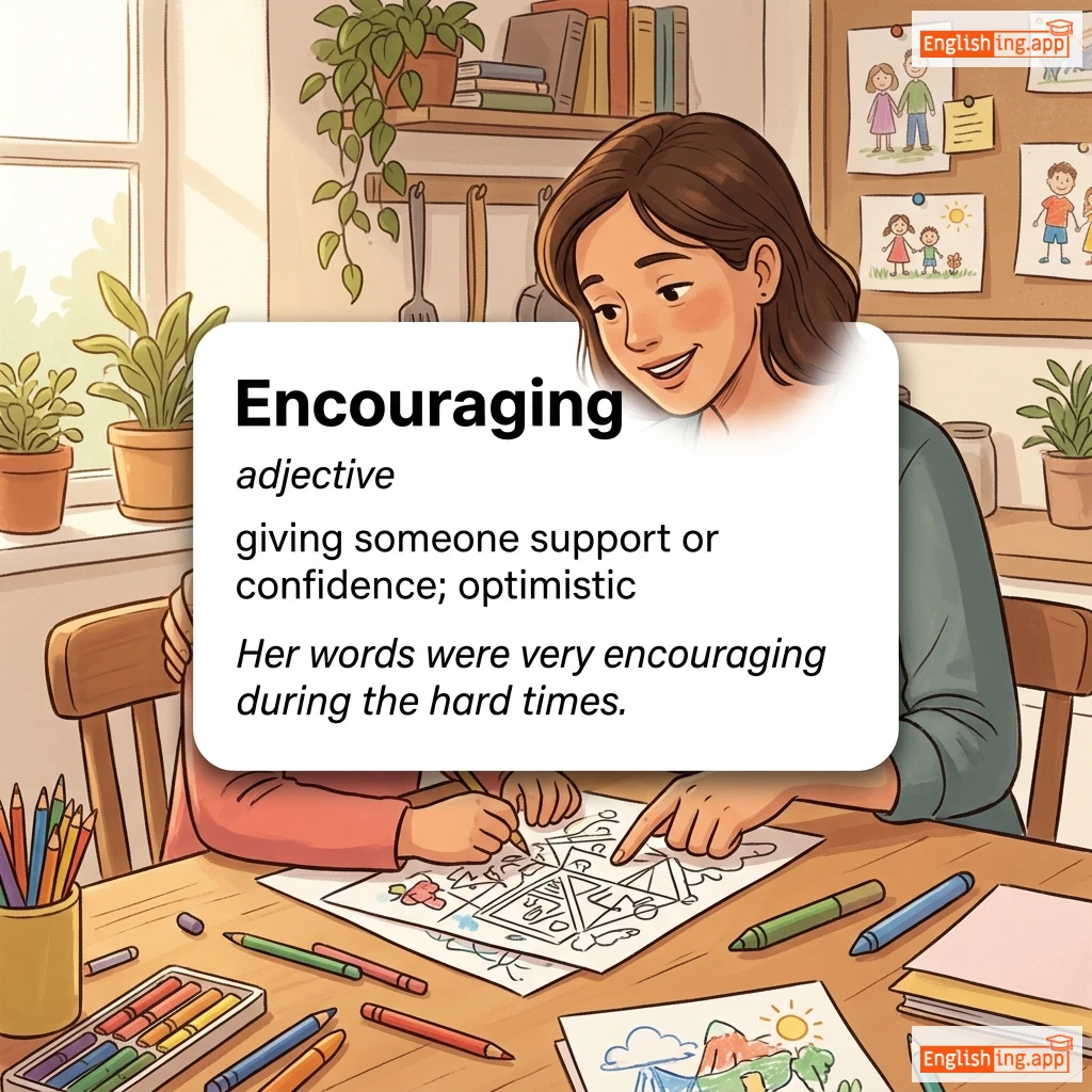 Encouraging definition card — visual illustration of the meaning