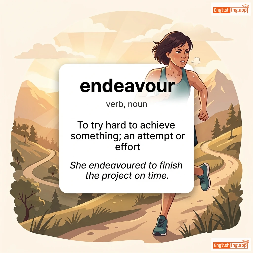 endeavour definition card — visual illustration of the meaning