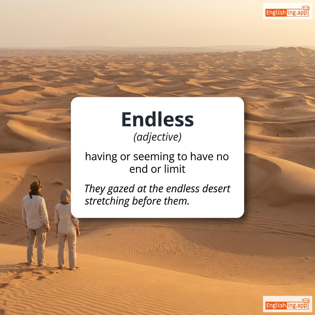 Endless definition card — visual illustration of the meaning