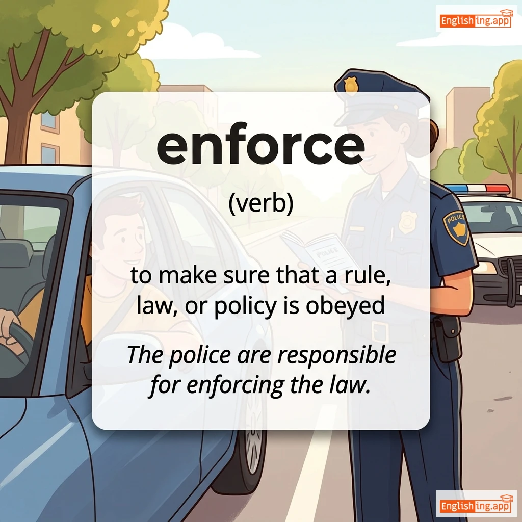 enforce definition card — visual illustration of the meaning