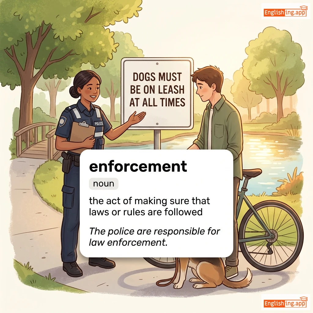 enforcement definition card — visual illustration of the meaning