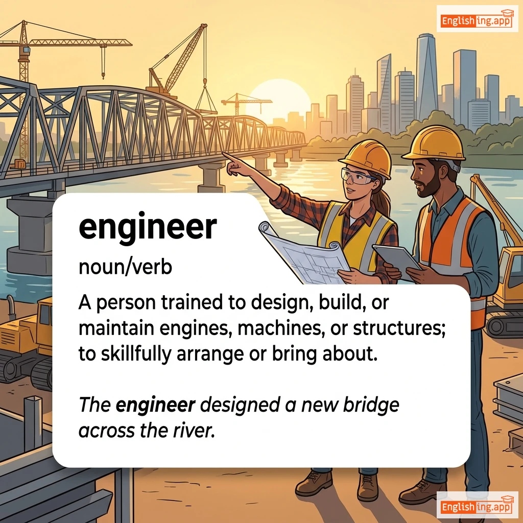 engineer definition card — visual illustration of the meaning